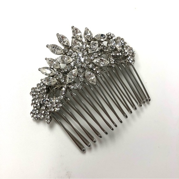 BRIDAL crystal silver hair jewelers comb NEW - Picture 3 of 5